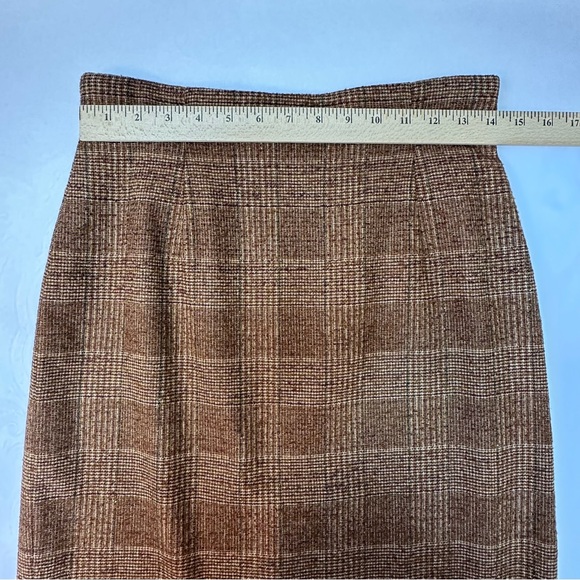 Doncaster Brown Checkered Pencil Skirt - Picture 12 of 13